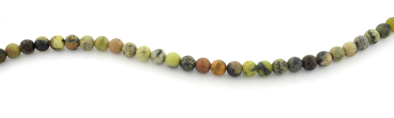 6mm Round Yellow Turquoise Gem Stone Beads