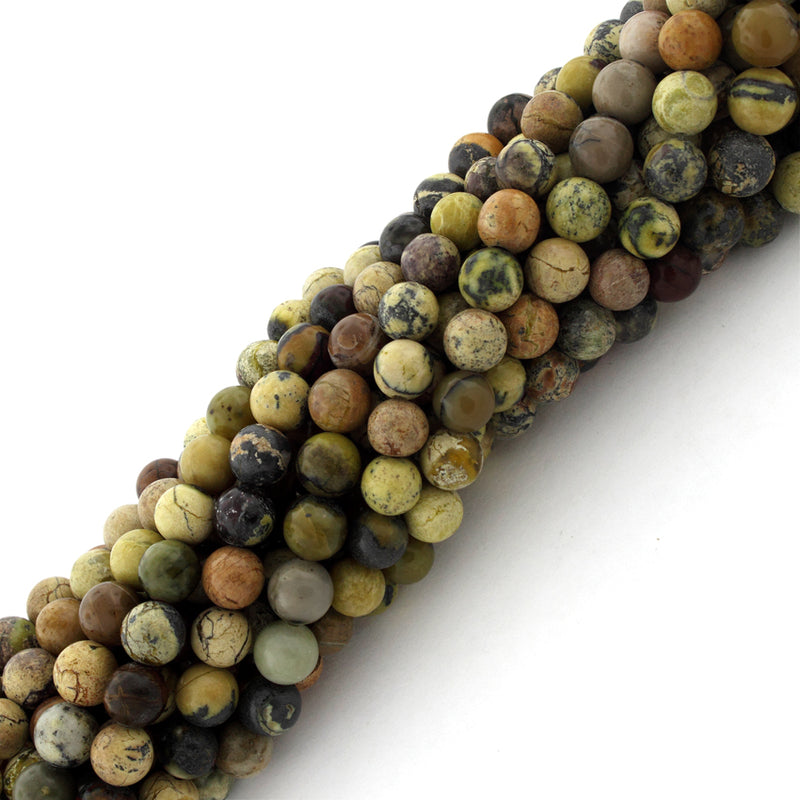 6mm Round Yellow Turquoise Gem Stone Beads