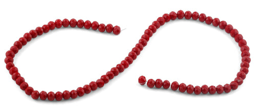 6mm Scarlet Faceted Rondelle Crystal Beads