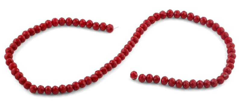 6mm Scarlet Faceted Rondelle Crystal Beads