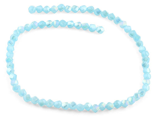 6mm Sky Blue Twist Faceted Crystal Beads