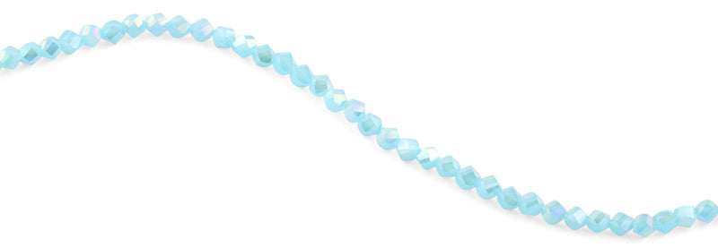 6mm Sky Blue Twist Faceted Crystal Beads