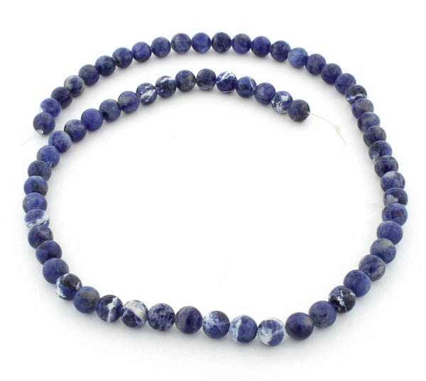 6mm Sodalite Round Gem Stone Beads