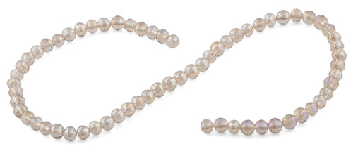 6mm Tan Round Faceted Crystal Beads