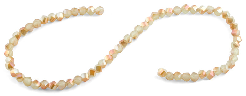 6mm Tan Twist Faceted Crystal Beads
