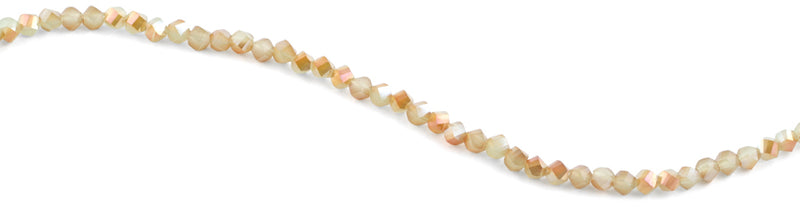 6mm Tan Twist Faceted Crystal Beads