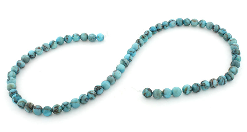 6mm Turquoise Jasper Round Gem Stone Beads