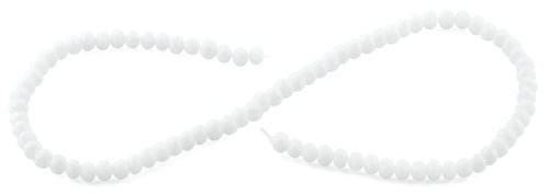 6mm White Frost Faceted Rondelle Crystal Beads
