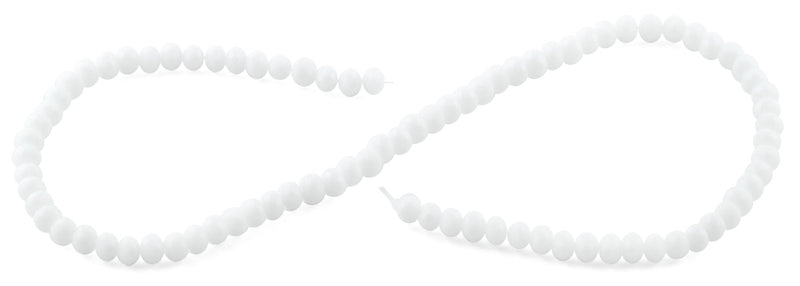 6mm White Frost Faceted Rondelle Crystal Beads