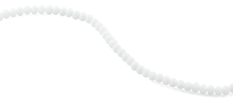 6mm White Frost Faceted Rondelle Crystal Beads