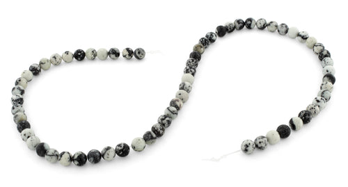 6mm White Turquoise Jasper Round Gem Stone Beads