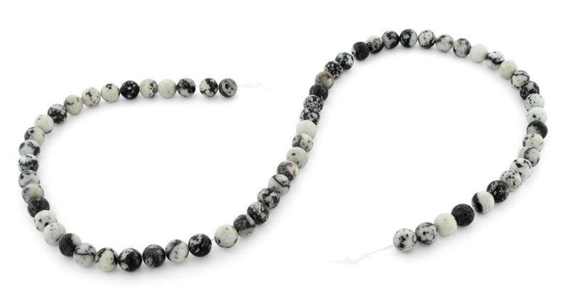 6mm White Turquoise Jasper Round Gem Stone Beads