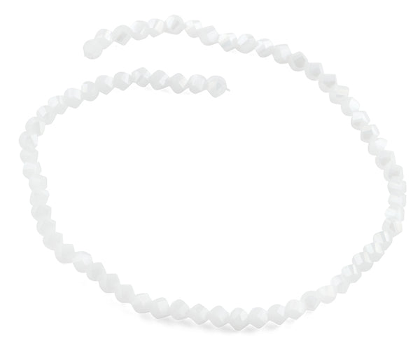 6mm White Twist Faceted Crystal Beads