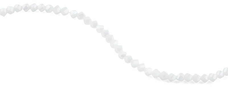 6mm White Twist Faceted Crystal Beads
