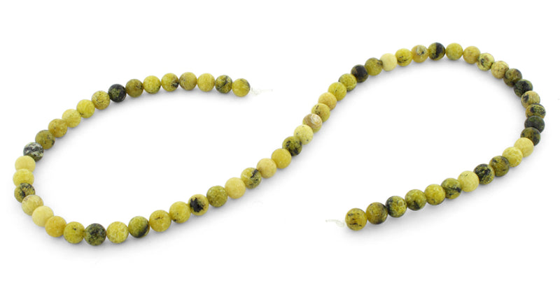 6mm Yellow Turtle Jasper Round Gem Stone Beads