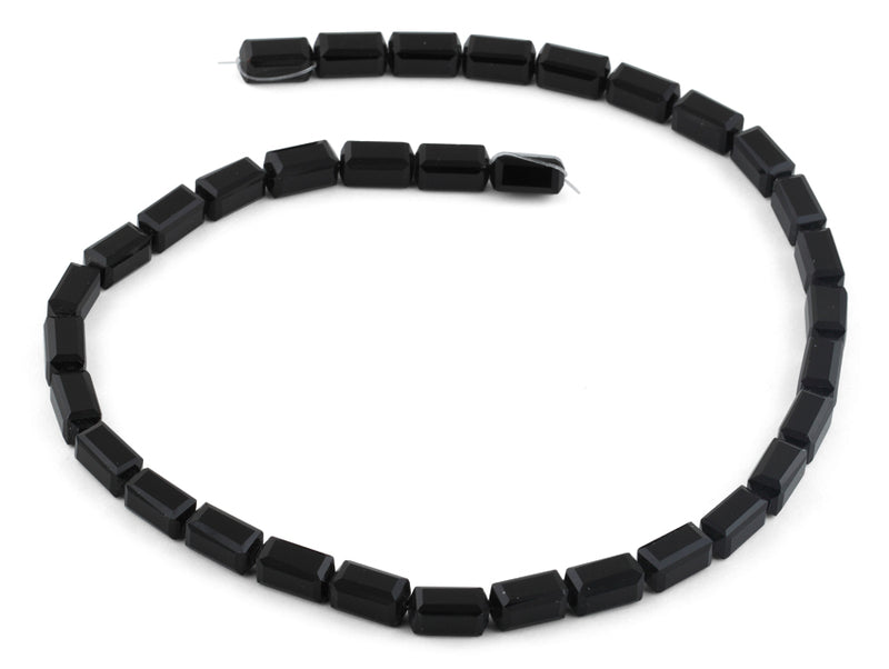 6x12mm Black Rectangle Faceted Crystal Beads