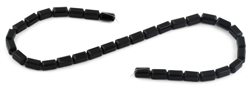 6x12mm Black Rectangle Faceted Crystal Beads