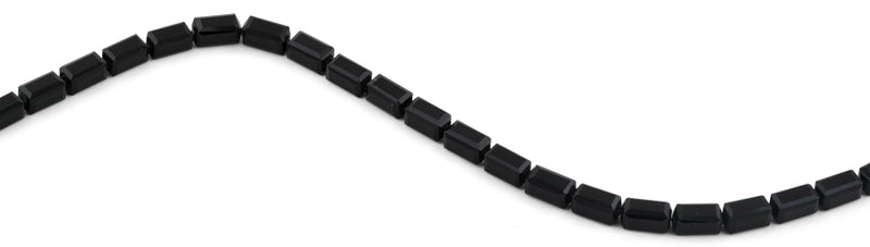 6x12mm Black Rectangle Faceted Crystal Beads