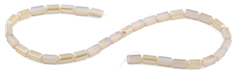 6x12mm Clear Biege Rectangle Faceted Crystal Beads