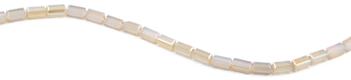 6x12mm Clear Biege Rectangle Faceted Crystal Beads