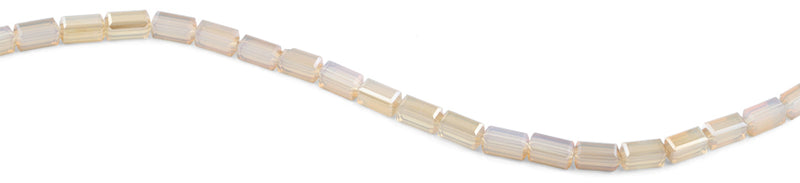6x12mm Clear Biege Rectangle Faceted Crystal Beads