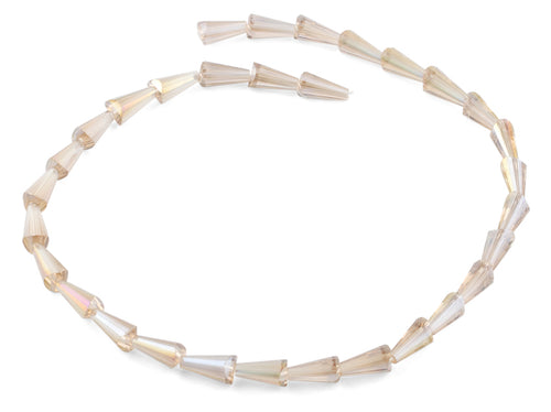 6x12mm Clear Cone Faceted Crystal Beads