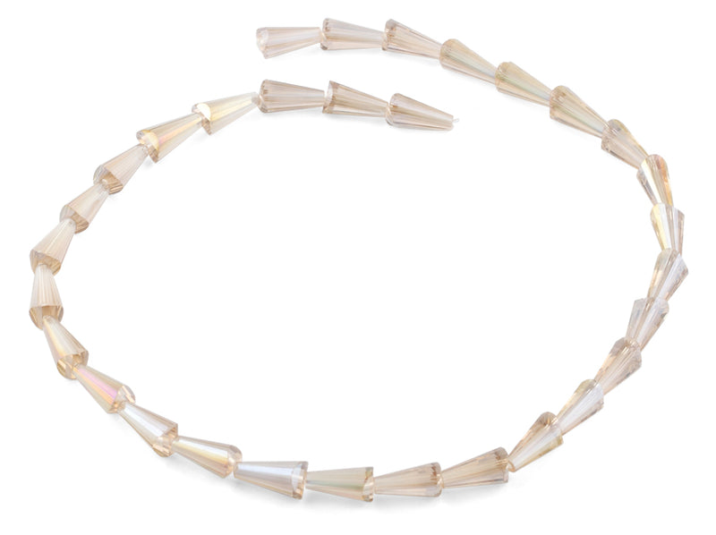6x12mm Clear Cone Faceted Crystal Beads