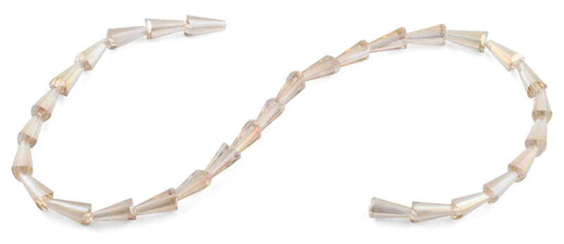 6x12mm Clear Cone Faceted Crystal Beads