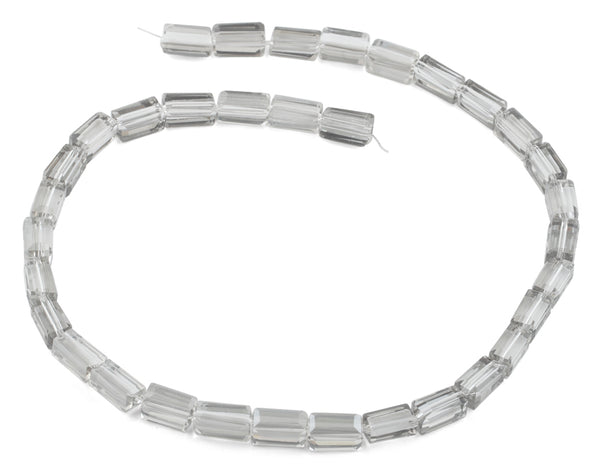 6x12mm Clear Grey Rectangle Faceted Crystal Beads