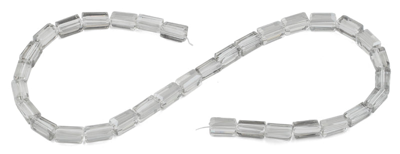 6x12mm Clear Grey Rectangle Faceted Crystal Beads