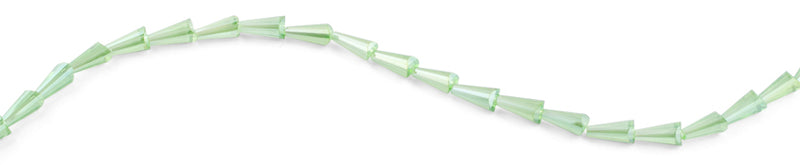 6x12mm Green Cone Faceted Crystal Beads