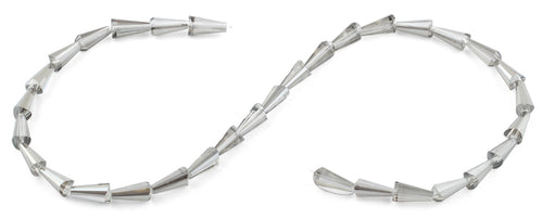 6x12mm Grey Cone Faceted Crystal Beads