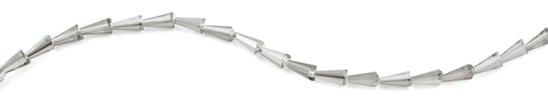 6x12mm Grey Cone Faceted Crystal Beads