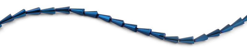 6x12mm Navy Blue Cone Faceted Crystal Beads