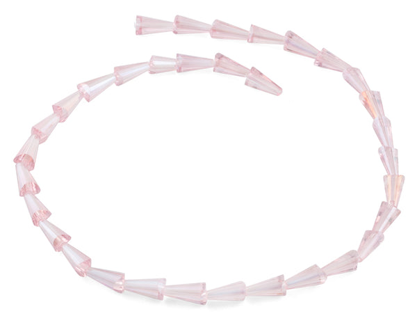 6x12mm Pink Cone Faceted Crystal Beads