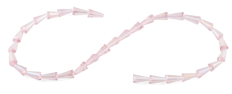 6x12mm Pink Cone Faceted Crystal Beads