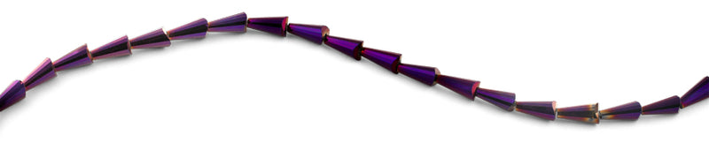 6x12mm Purple Cone Faceted Crystal Beads