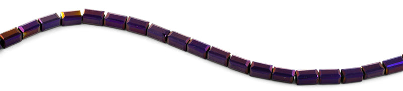 6x12mm Purple Rectangle Faceted Crystal Beads