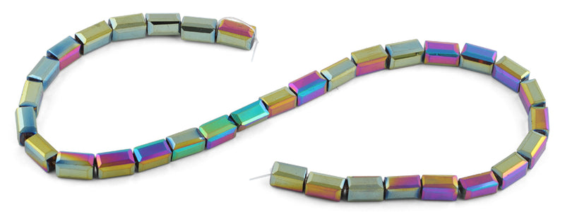 6x12mm Rainbow Rectangle Faceted Crystal Beads