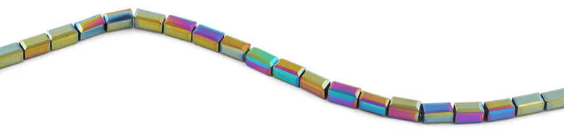 6x12mm Rainbow Rectangle Faceted Crystal Beads