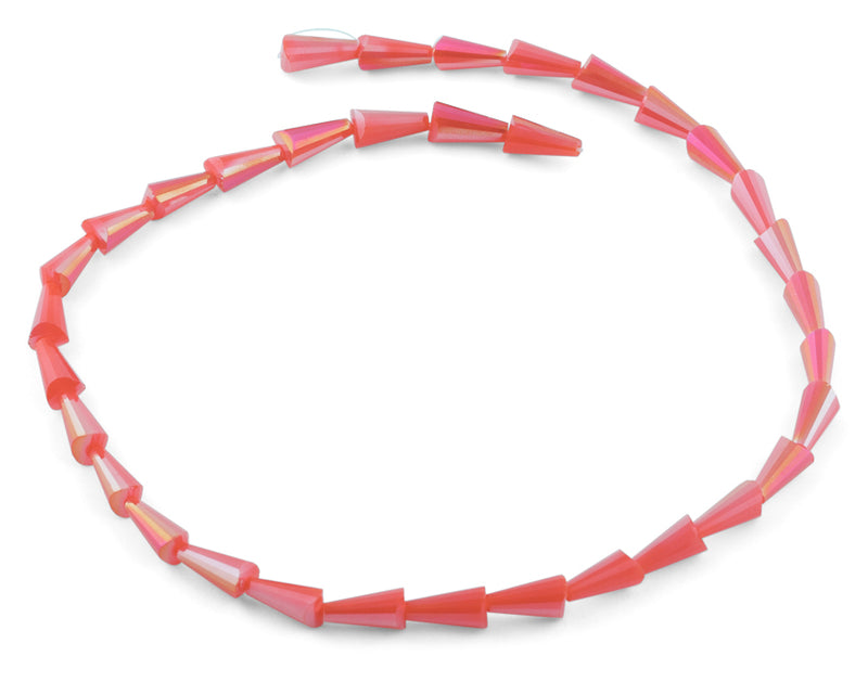 6x12mm Red Cone Faceted Crystal Beads