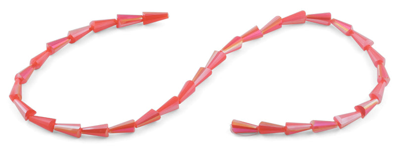 6x12mm Red Cone Faceted Crystal Beads