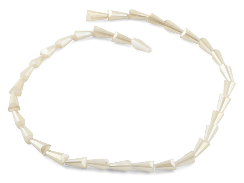 6x12mm Tan Cone Faceted Crystal Beads