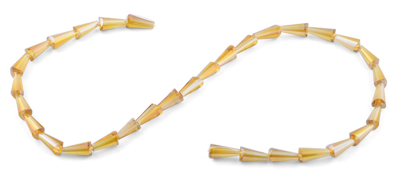 6x12mm Yellow Cone Faceted Crystal Beads