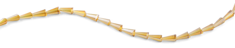 6x12mm Yellow Cone Faceted Crystal Beads