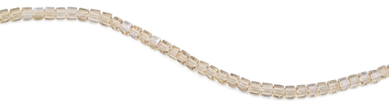 6X6mm Beige Square Faceted Crystal Beads