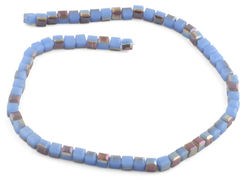 6X6mm Blue Brown Square Faceted Crystal Beads