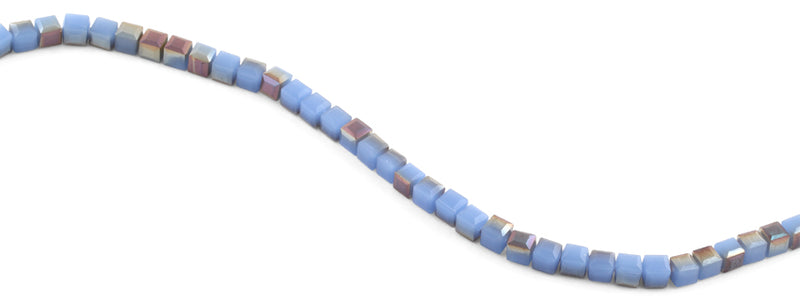 6X6mm Blue Brown Square Faceted Crystal Beads