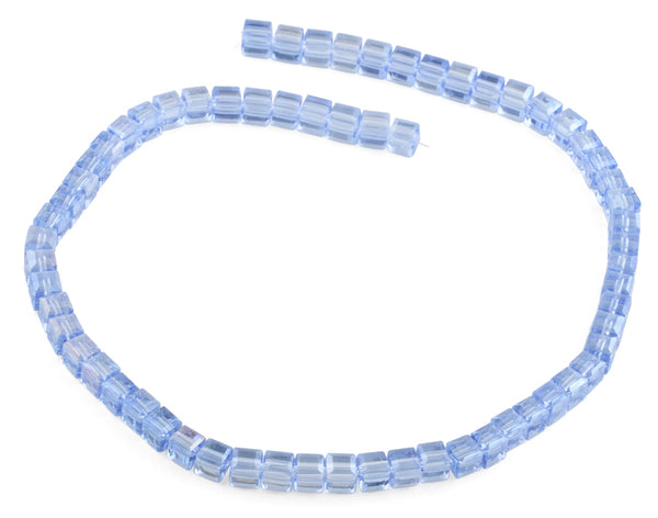 6X6mm Blue Square Faceted Crystal Beads