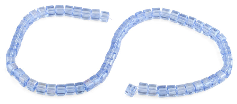 6X6mm Blue Square Faceted Crystal Beads